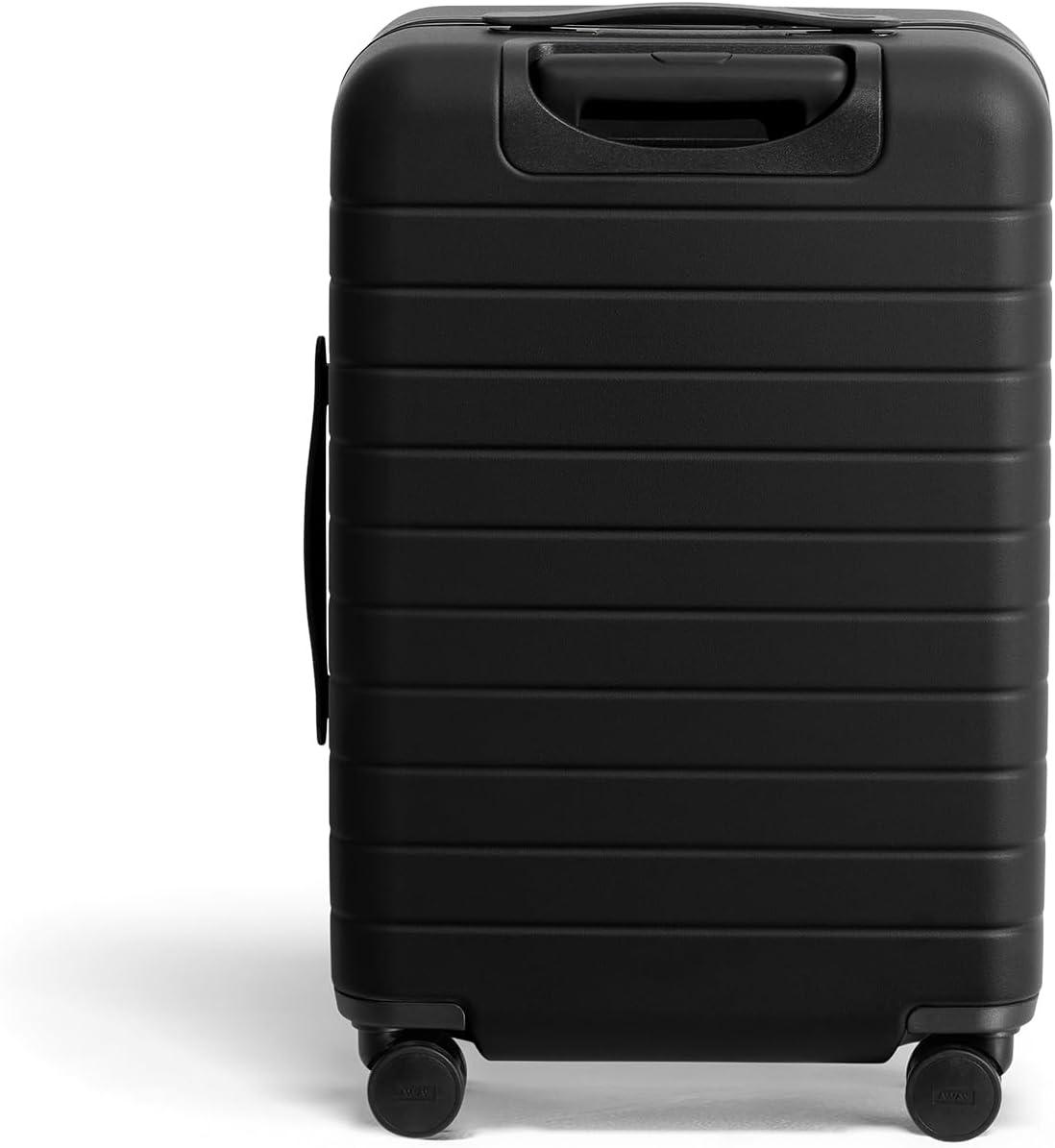 imageAway Bigger CarryOn Luggage Lightweight Hardside Large Suitcase with Spinner Wheels TSA Lock Airline Approved Jet BlackJet Black