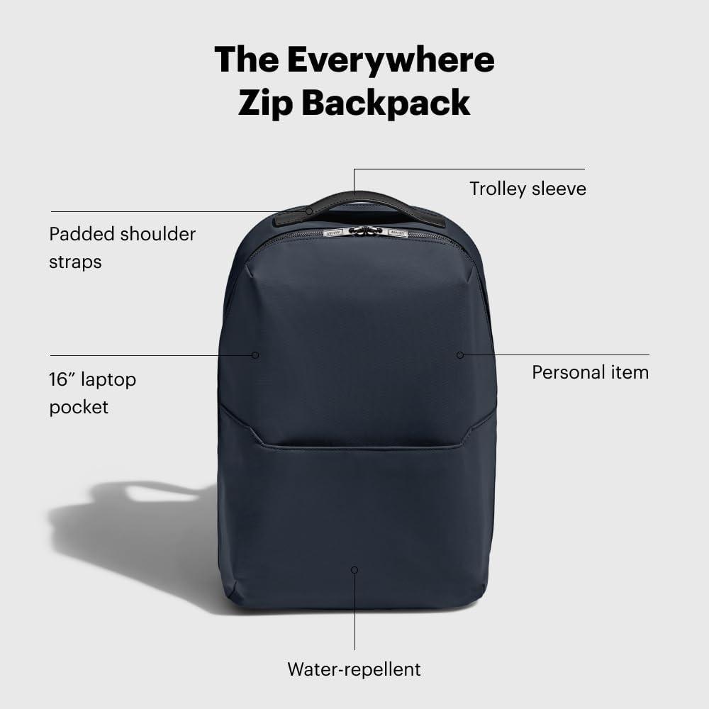 imageAway Everywhere Zip Backpack Travel Backpack with Laptop Sleeve Lightweight amp Durable Travel Essentials Clay PinkNavy Blue