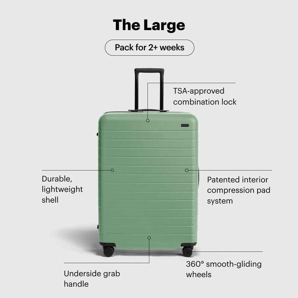 imageAway Large Checked Luggage 29 Inch Hardside Suitcase with Spinner Wheels Lightweight amp Durable TSA Lock Blush PinkSea Green