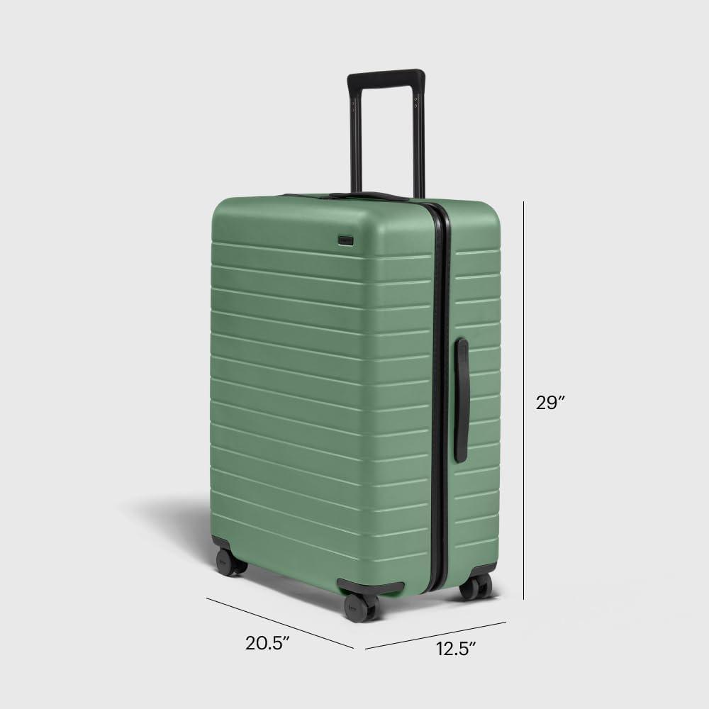 imageAway Large Checked Luggage 29 Inch Hardside Suitcase with Spinner Wheels Lightweight amp Durable TSA Lock Blush PinkSea Green