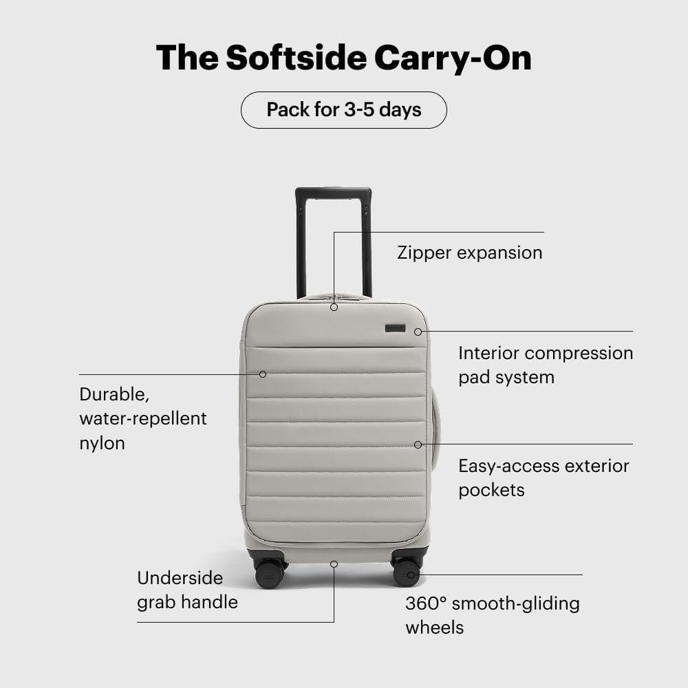 imageAway Softside CarryOn Suitcase 22 Inch Lightweight Expandable HighStrength Nylon Luggage With Spinner Wheels Meets Requirements for Most Major Airlines Cloud GrayCloud Gray