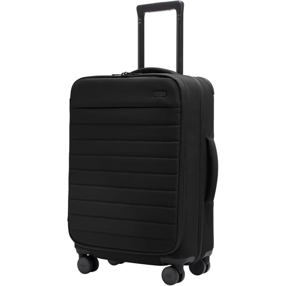 imageAway Softside Bigger CarryOn Suitcase 23 Inch Lightweight Expandable HighStrength Nylon Luggage With Spinner Wheels Meets Requirements for Most Major Airlines Clay PinkBlack