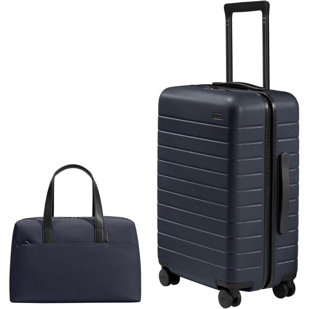 imageAway Travel Duo Bigger CarryOn Suitcase amp Everywhere Duffle Bag Set Maximize Packing amp Organization Navy Blue