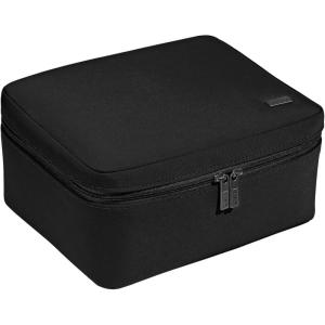 Away Cosmetics Bag, Makeup Bag with Detachable Brush Roll, Waterproof, Clear Zip Pockets, Travel Friendly, Navy Blue(Jet Black)