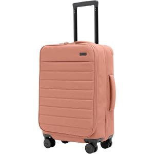 Away Softside Carry-On Suitcase, 22 Inch Lightweight, Expandable High-Strength Nylon Luggage With Spinner Wheels, Meets Requirements for Most Major Airlines, Cloud Gray(Clay Pink)