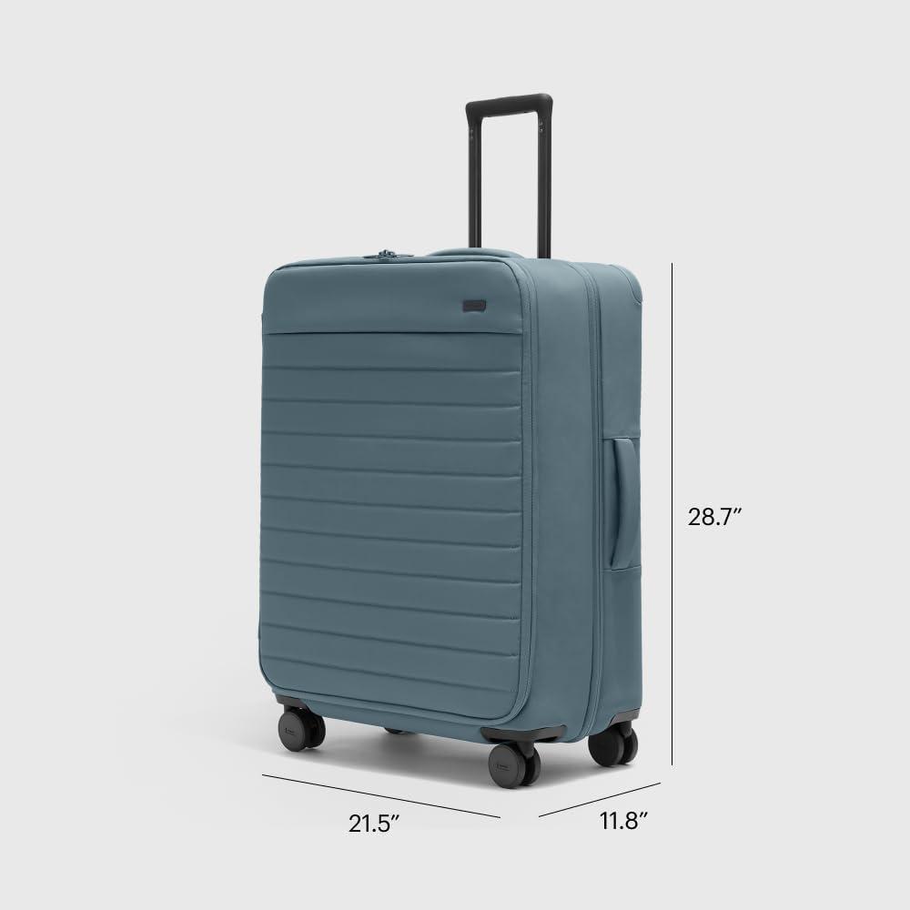 imageAway Softside Large Checked Suitcase 29 Inch Lightweight Expandable Luggage For Men amp Women Durable Nylon Exterior TSA Approved Lock Ideal For Trips 2 Weeks Coast BlueCoast Blue