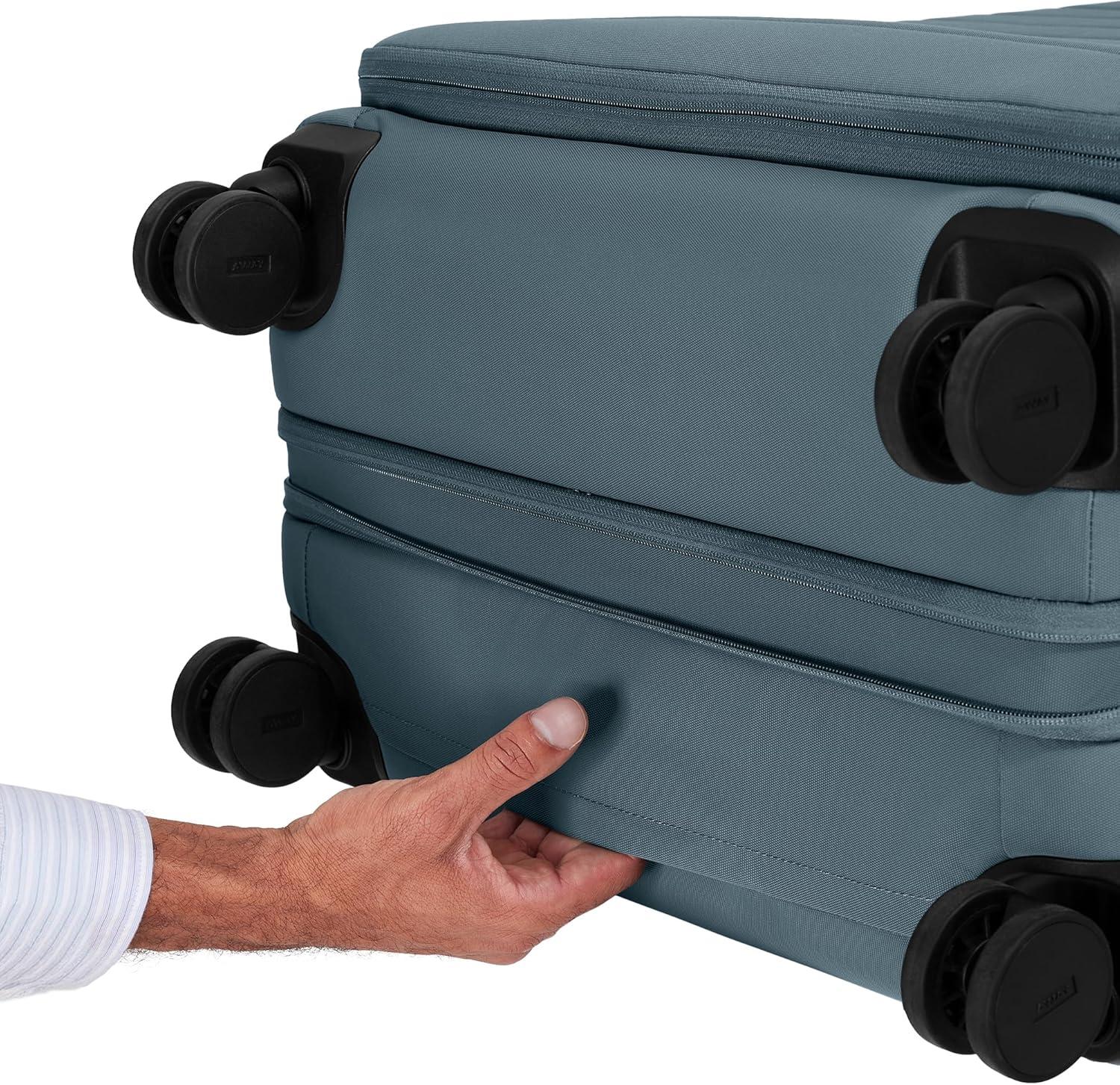 imageAway Softside Large Checked Suitcase 29 Inch Lightweight Expandable Luggage For Men amp Women Durable Nylon Exterior TSA Approved Lock Ideal For Trips 2 Weeks Coast BlueCoast Blue