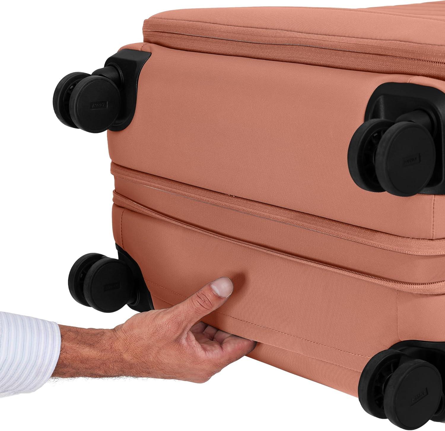 imageAway Softside Large Checked Suitcase 29 Inch Lightweight Expandable Luggage For Men amp Women Durable Nylon Exterior TSA Approved Lock Ideal For Trips 2 Weeks Coast BlueClay Pink