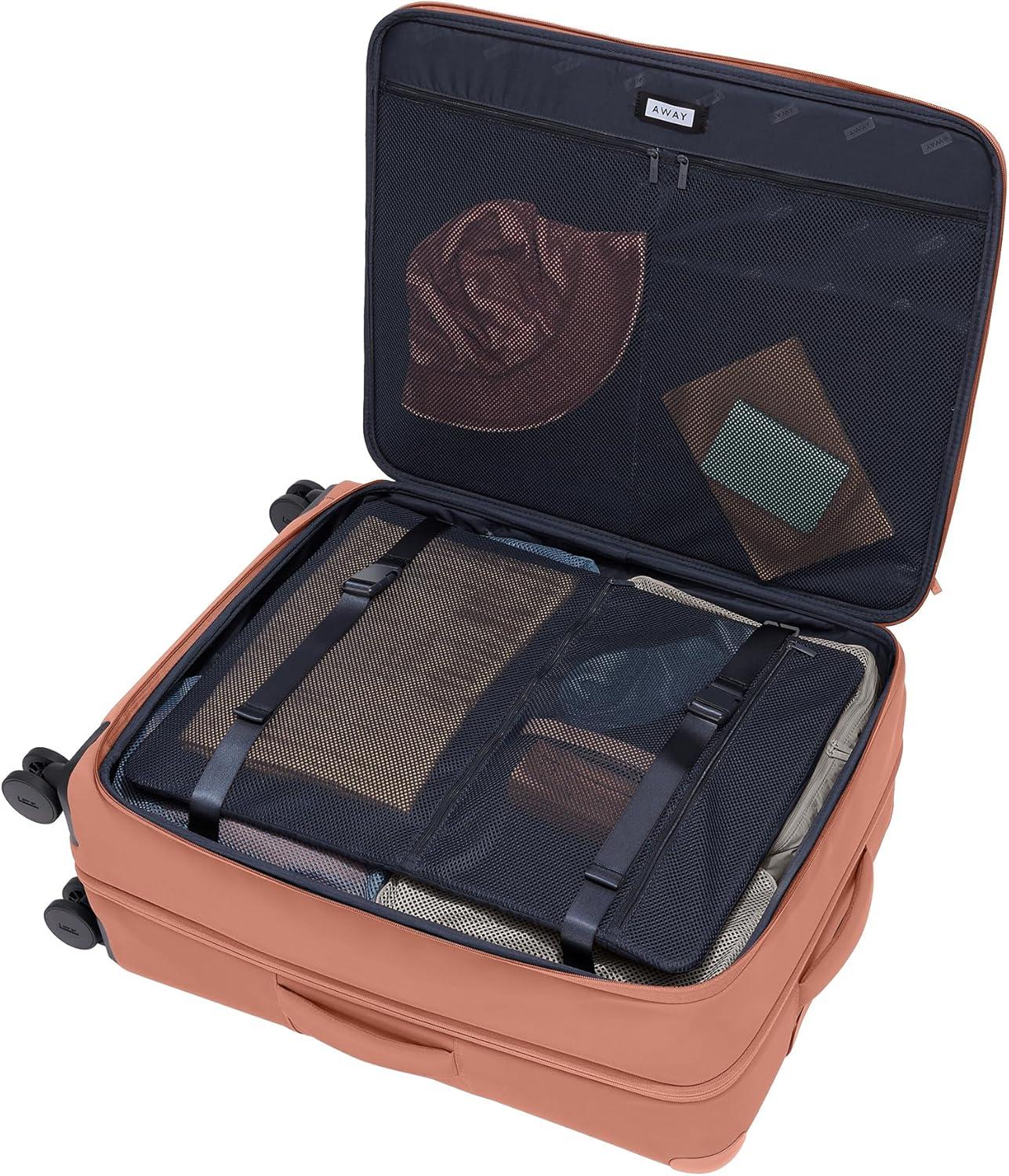 imageAway Softside Large Checked Suitcase 29 Inch Lightweight Expandable Luggage For Men amp Women Durable Nylon Exterior TSA Approved Lock Ideal For Trips 2 Weeks Coast BlueClay Pink