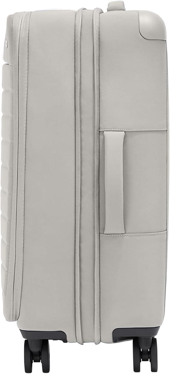 imageAway Softside Medium Checked Suitcase 26 Inch Lightweight Expandable Luggage For Men amp Women Durable Nylon Exterior TSA Approved Lock Ideal For Trips 12 Weeks Coast BlueGrey