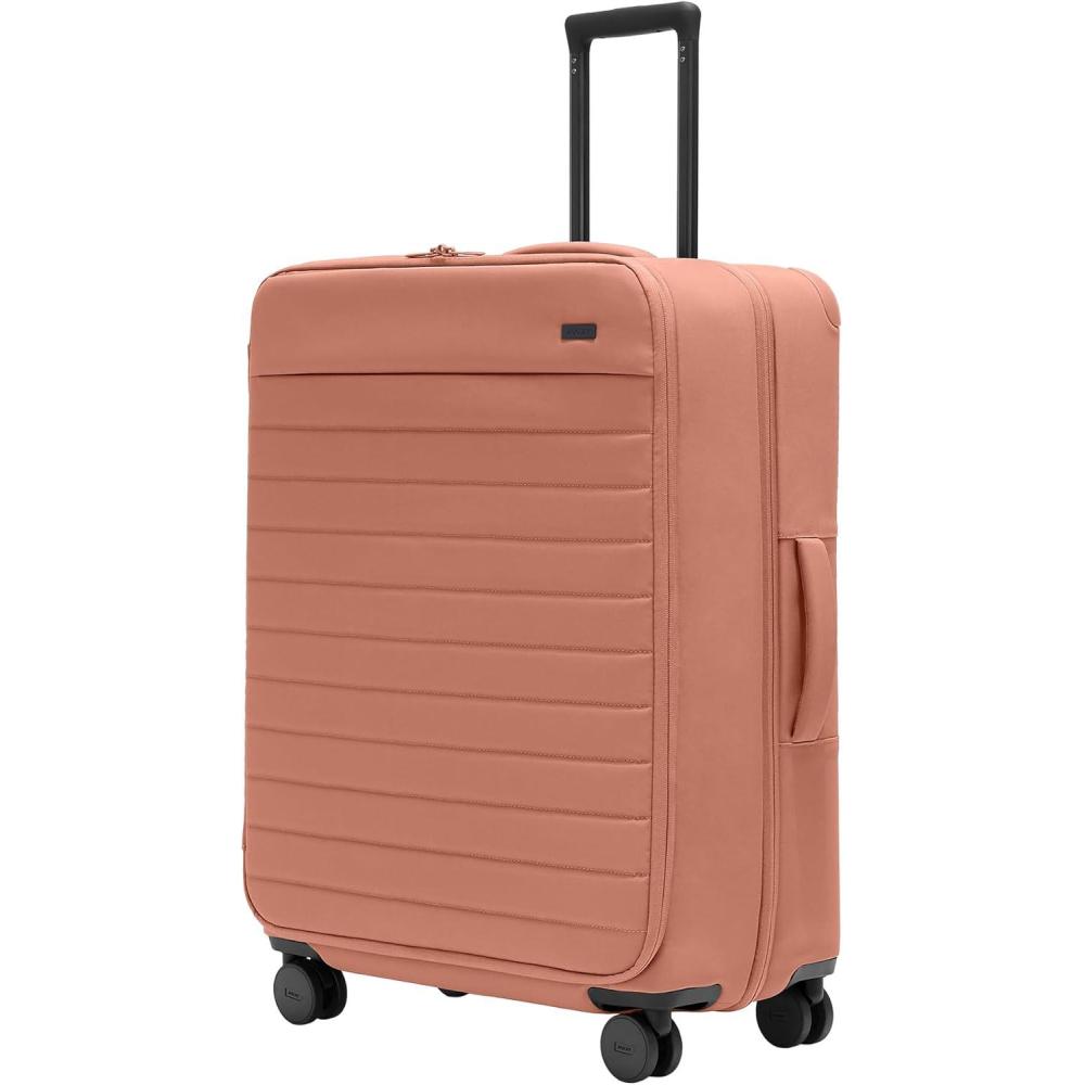 imageAway Softside Large Checked Suitcase 29 Inch Lightweight Expandable Luggage For Men amp Women Durable Nylon Exterior TSA Approved Lock Ideal For Trips 2 Weeks Coast BlueClay Pink