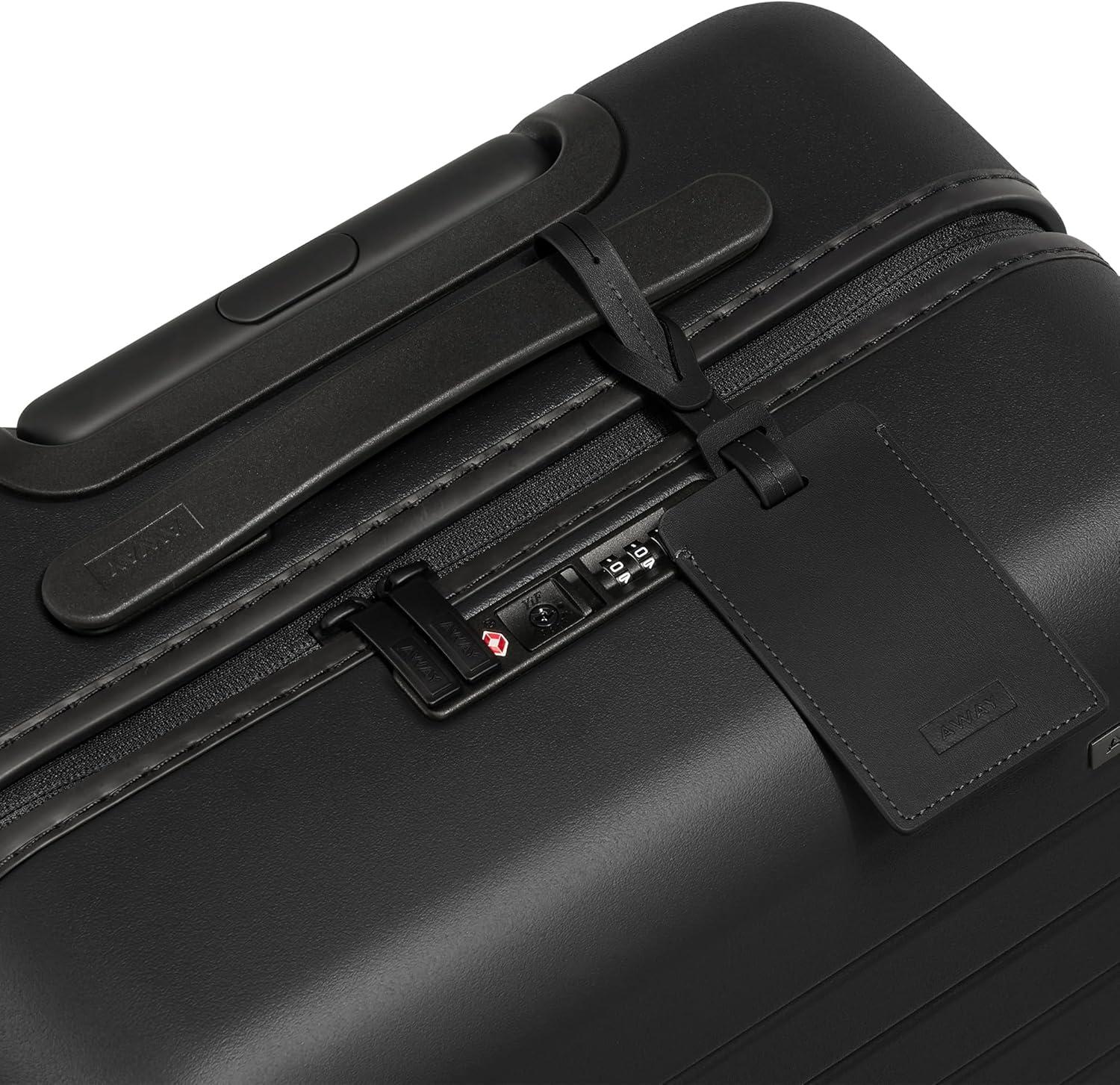 imageAway Bigger CarryOn Luggage Lightweight Hardside Large Suitcase with Spinner Wheels TSA Lock Airline Approved Blush PinkJet Black