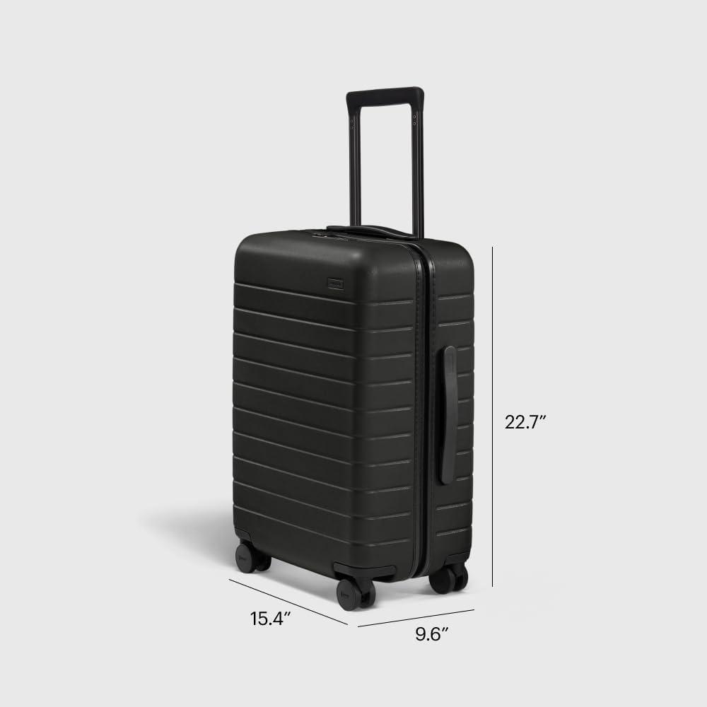 imageAway Bigger CarryOn Luggage Lightweight Hardside Large Suitcase with Spinner Wheels TSA Lock Airline Approved Blush PinkJet Black