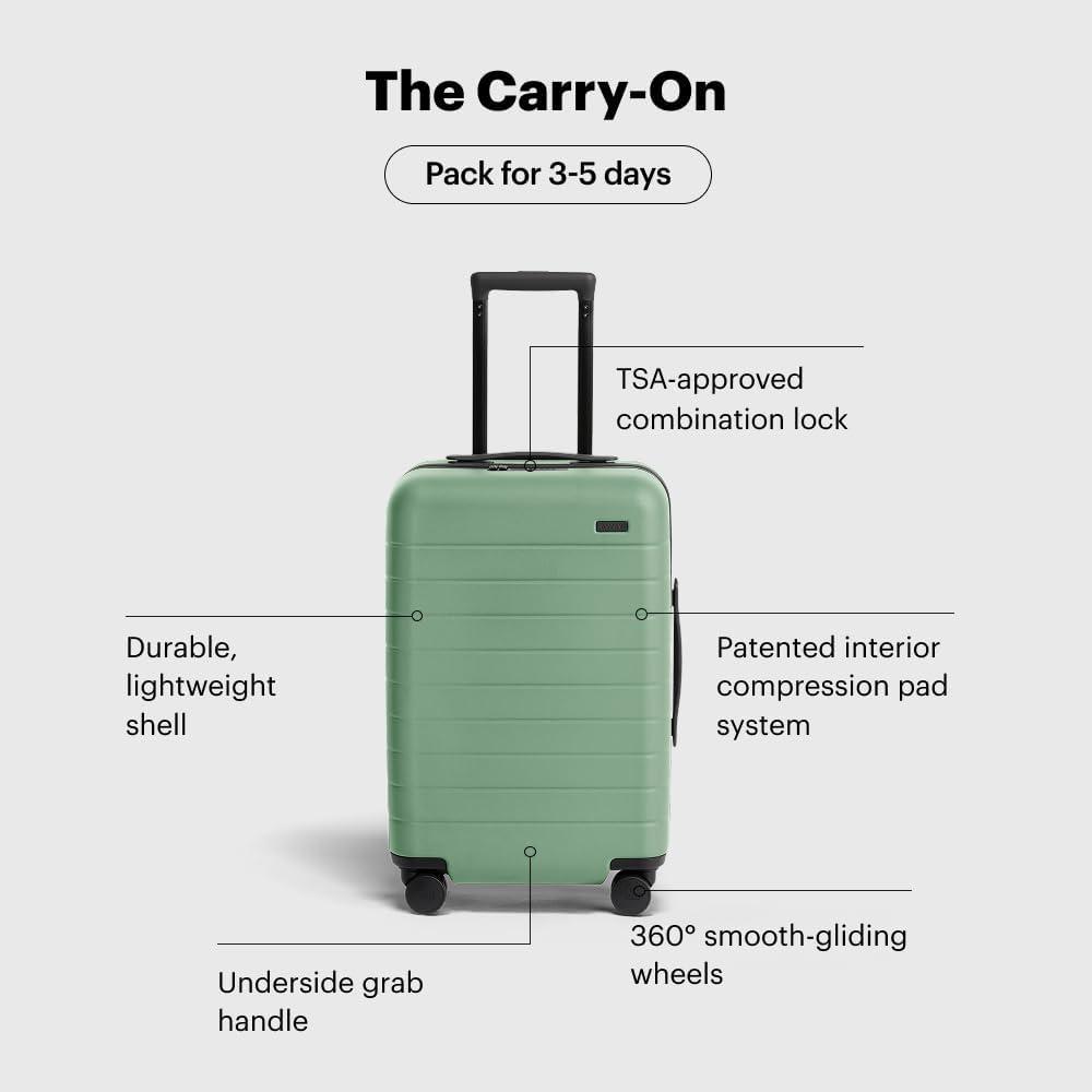 imageAway CarryOn Luggage Lightweight Hardside Suitcase with Spinner Wheels 22 Inch Airline Approved TSA Lock Cherry RedSea Green