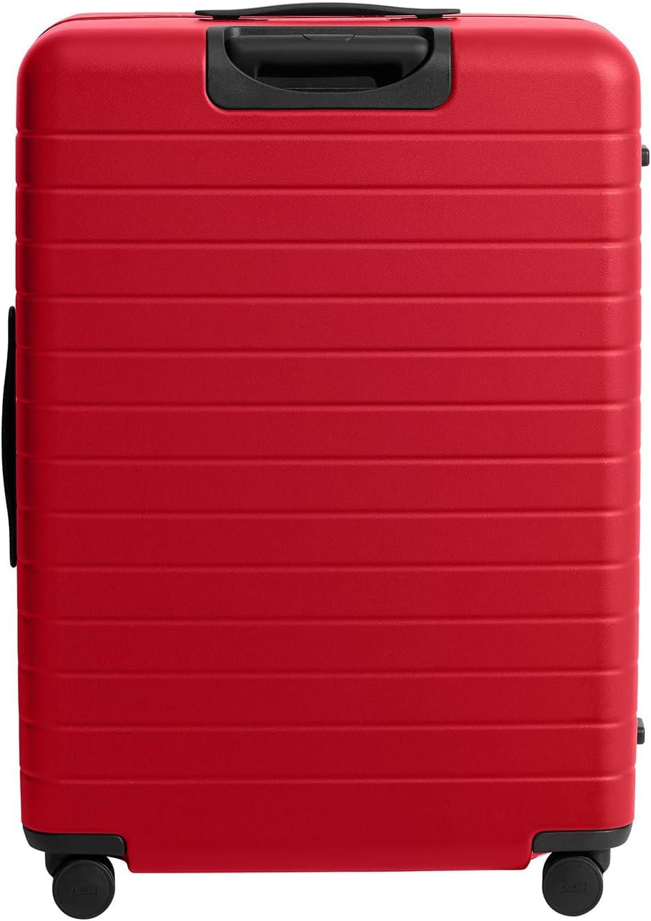 imageAway Large Checked Luggage 29 Inch Hardside Suitcase with Spinner Wheels Lightweight amp Durable TSA Lock Salt White MatteCherry Red