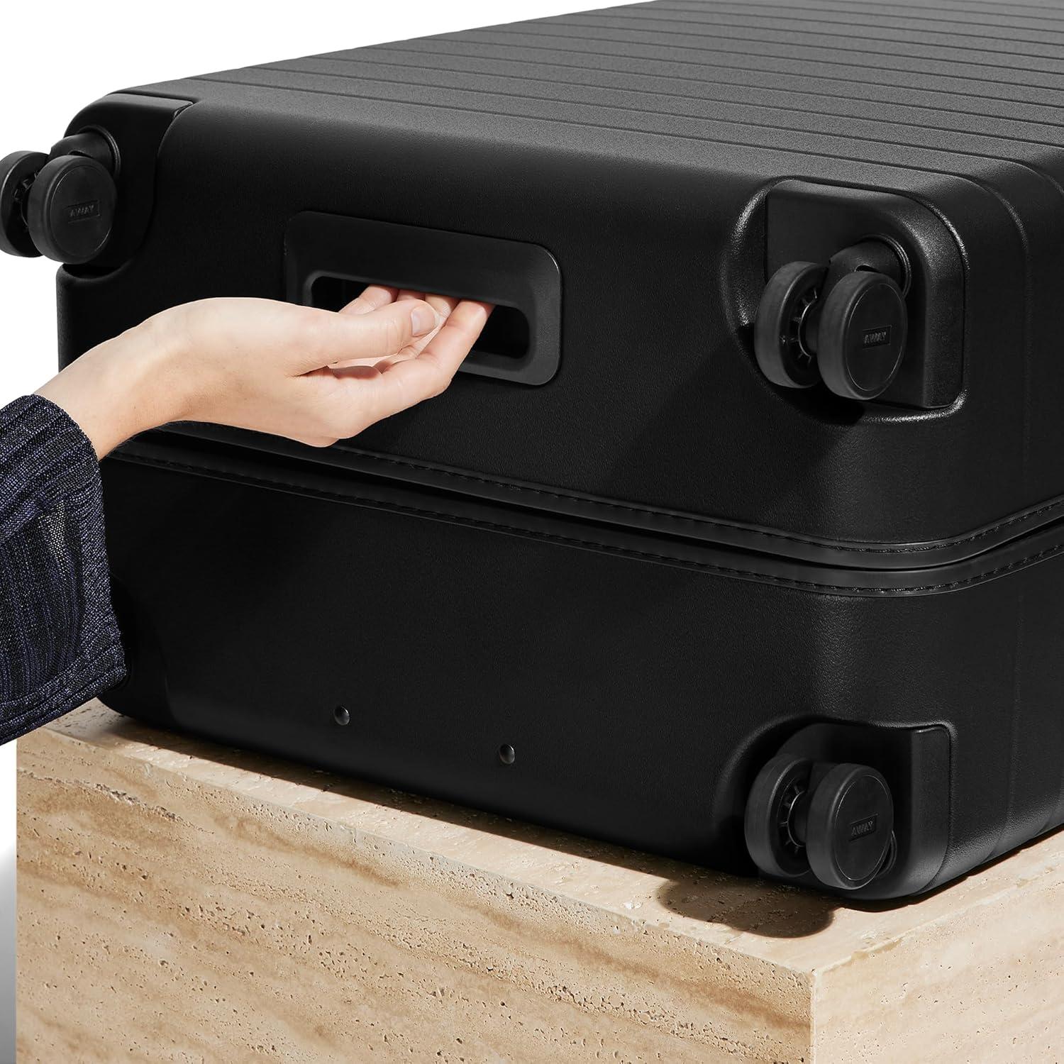 imageAway Large Checked Luggage 29 Inch Hardside Suitcase with Spinner Wheels Lightweight amp Durable TSA Lock Salt White MatteJet Black