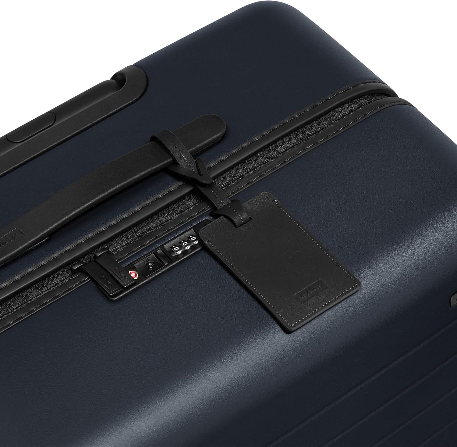 imageAway Large Checked Luggage 29 Inch Hardside Suitcase with Spinner Wheels Lightweight amp Durable TSA Lock Salt White MatteNavy Blue