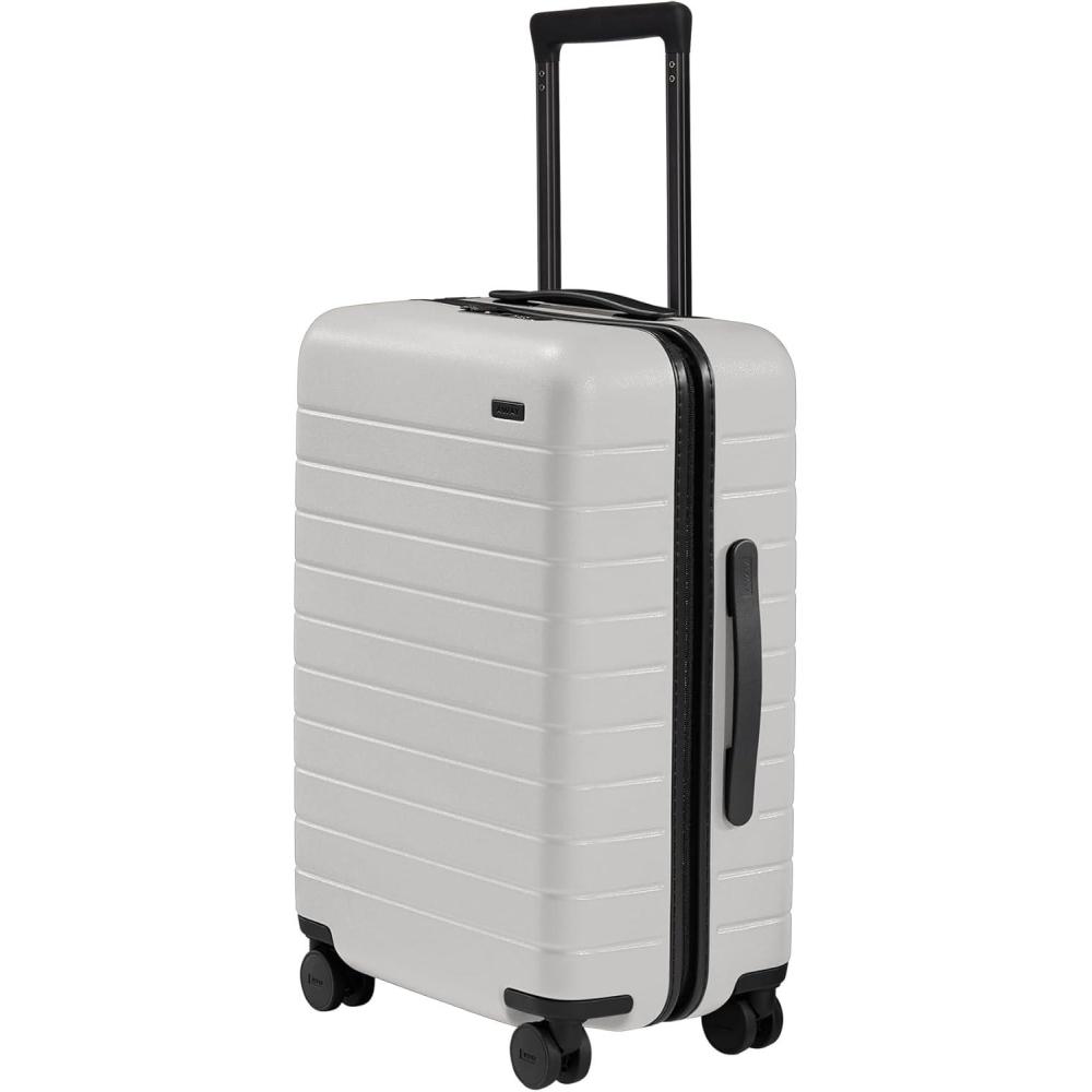imageAway Bigger CarryOn Luggage Lightweight Hardside Large Suitcase with Spinner Wheels TSA Lock Airline Approved Blush PinkCloud Gray