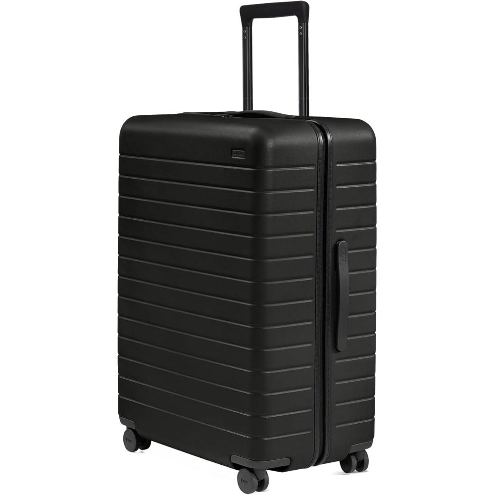imageAway Large Checked Luggage 29 Inch Hardside Suitcase with Spinner Wheels Lightweight amp Durable TSA Lock Salt White MatteJet Black
