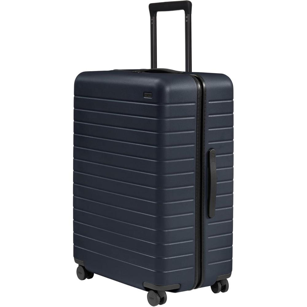 imageAway Large Checked Luggage 29 Inch Hardside Suitcase with Spinner Wheels Lightweight amp Durable TSA Lock Salt White MatteNavy Blue