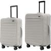 imageAway CarryOn and Medium Checked Luggage Set Lightweight Softside Suitcase with Spinner Wheels 22 inch  26 inch Cloud Gray