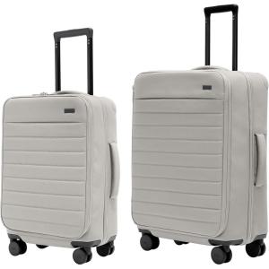 Away Carry-On and Medium Checked Luggage Set, Lightweight Softside Suitcase with Spinner Wheels, 22 inch + 26 inch, Cloud Gray