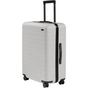 Away Medium Checked Luggage, Lightweight Hard Shell Suitcase with Spinner Wheels, Durable Rolling Luggage, TSA Lock, 26 Inch, Salt White Matte(Cloud Gray)