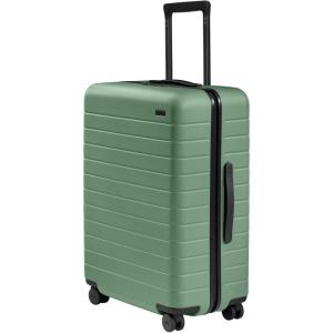 Away Medium Checked Luggage, Lightweight Hard Shell Suitcase with Spinner Wheels, Durable Rolling Luggage, TSA Lock, 26 Inch, Salt White Matte(Sea Green)