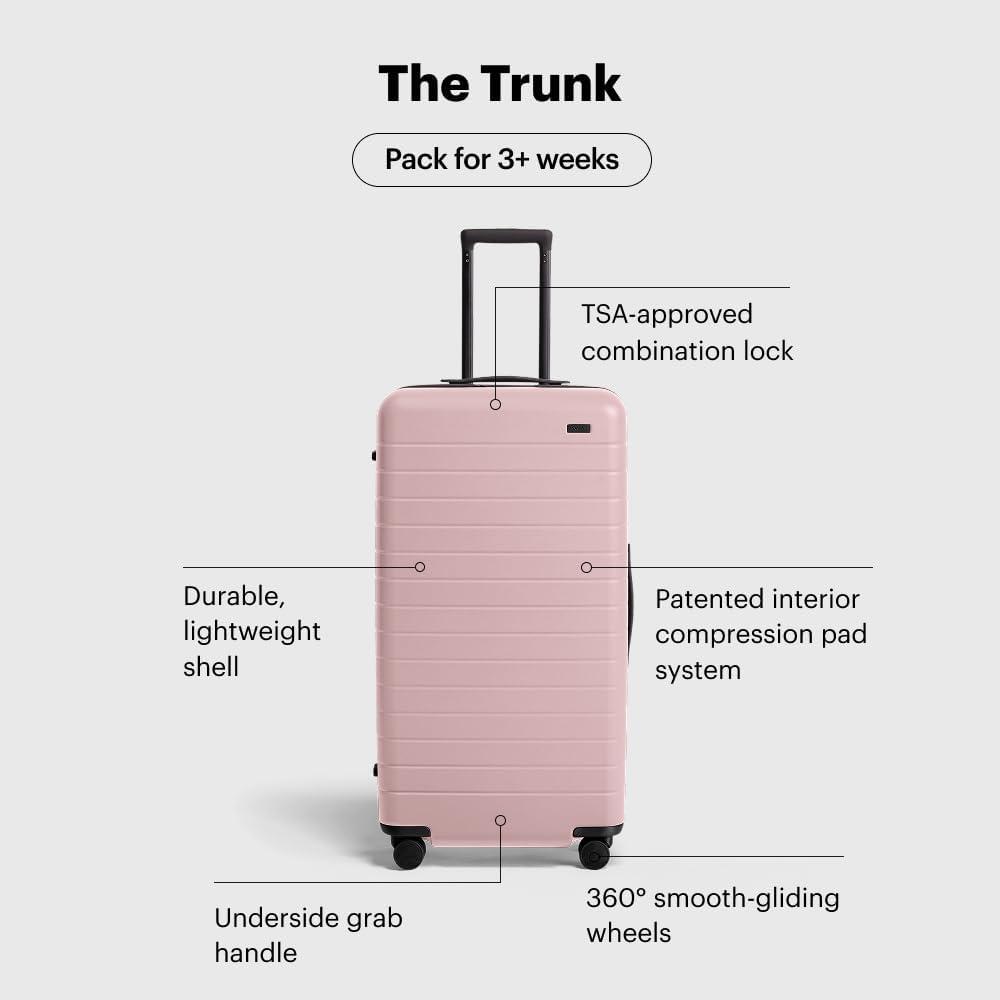 imageAway Large Trunk Luggage 31 Inch Hardside Suitcase with Spinner Wheels Lightweight amp Durable TSA Lock Ideal for Long Trips Sea GreenBlush Pink