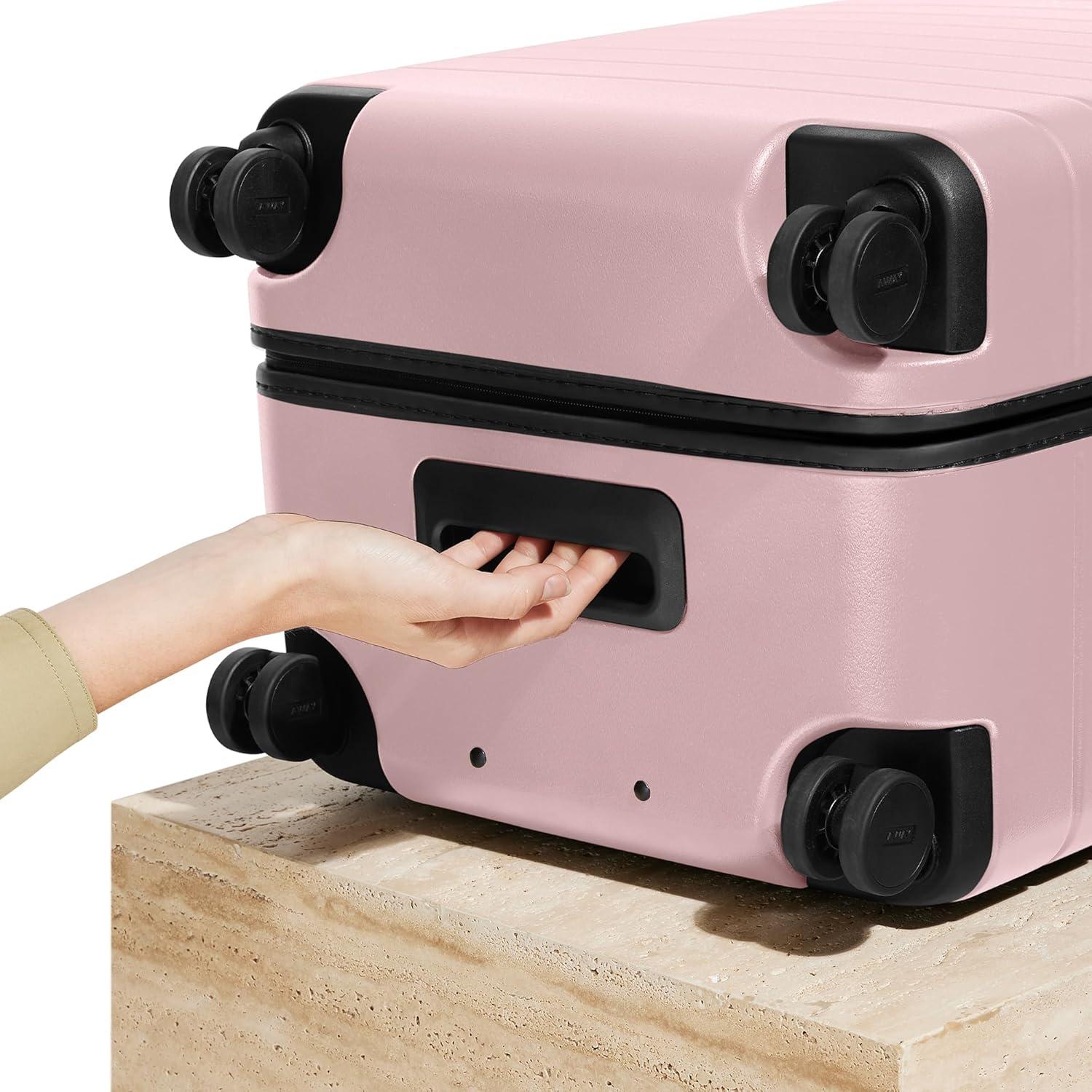 imageAway Large Trunk Luggage 31 Inch Hardside Suitcase with Spinner Wheels Lightweight amp Durable TSA Lock Ideal for Long Trips Sea GreenBlush Pink