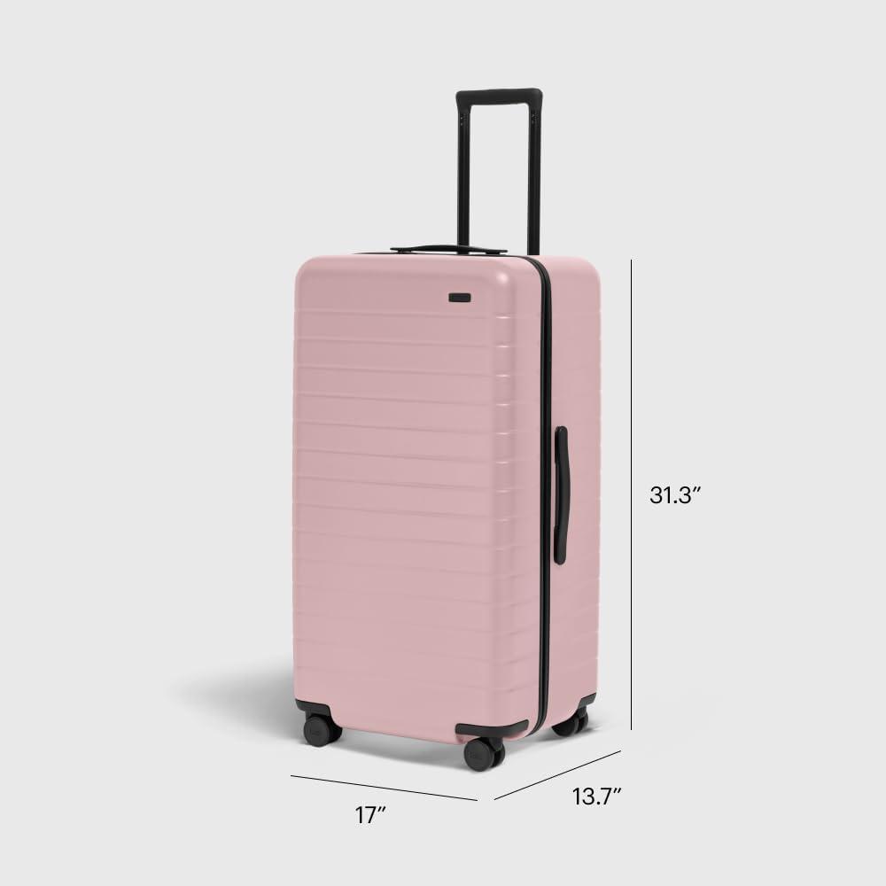 imageAway Large Trunk Luggage 31 Inch Hardside Suitcase with Spinner Wheels Lightweight amp Durable TSA Lock Ideal for Long Trips Sea GreenBlush Pink