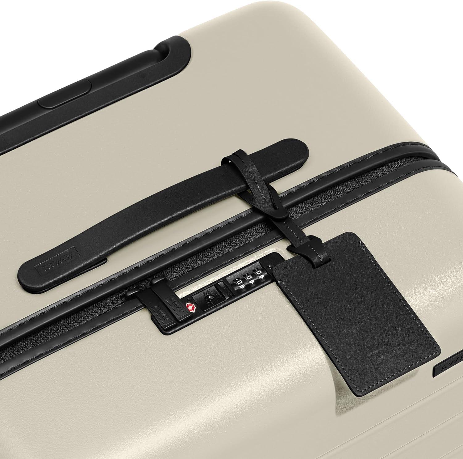 imageAway Large Trunk Luggage 31 Inch Hardside Suitcase with Spinner Wheels Lightweight amp Durable TSA Lock Ideal for Long Trips Sea GreenSalt White Matte