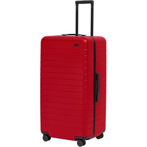 Away Large Trunk Luggage, 31 Inch Hardside Suitcase with Spinner Wheels, Lightweight & Durable, TSA Lock, Ideal for Long Trips, Sea Green(Cherry Red)