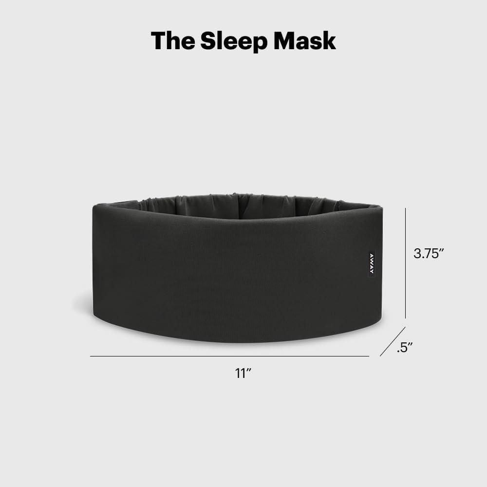 imageAway Sleep Mask Premium Thermoregulating Eye Mask for Sleeping amp Travel100 Blackout Soft Contoured Packable Hidden Earplug Pocket Jet BlackNavy Blue