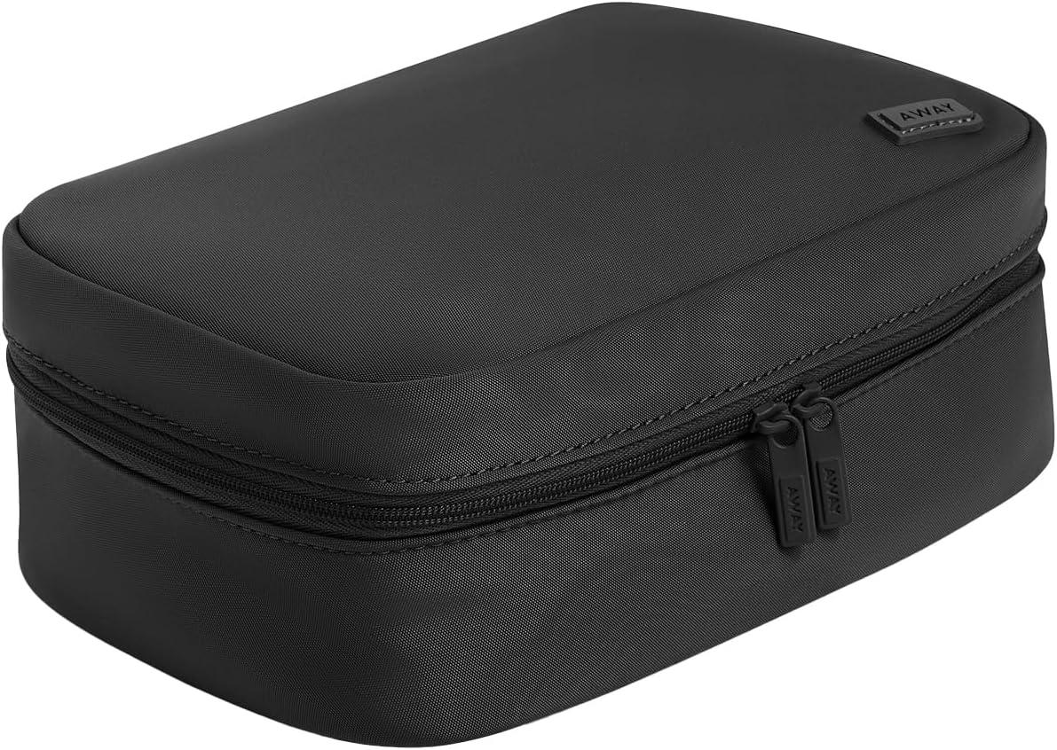 imageAway Toiletry Bag Small Lightweight Travel Pouch Compact Travel Organizer with Multiple Compartments Navy BlueJet Black