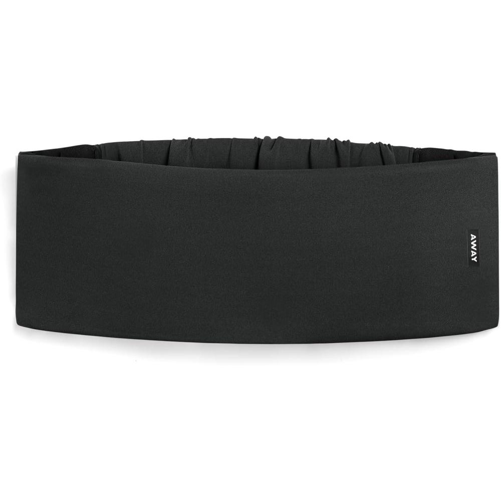 imageAway Sleep Mask Premium Thermoregulating Eye Mask for Sleeping amp Travel100 Blackout Soft Contoured Packable Hidden Earplug Pocket Jet BlackJet Black