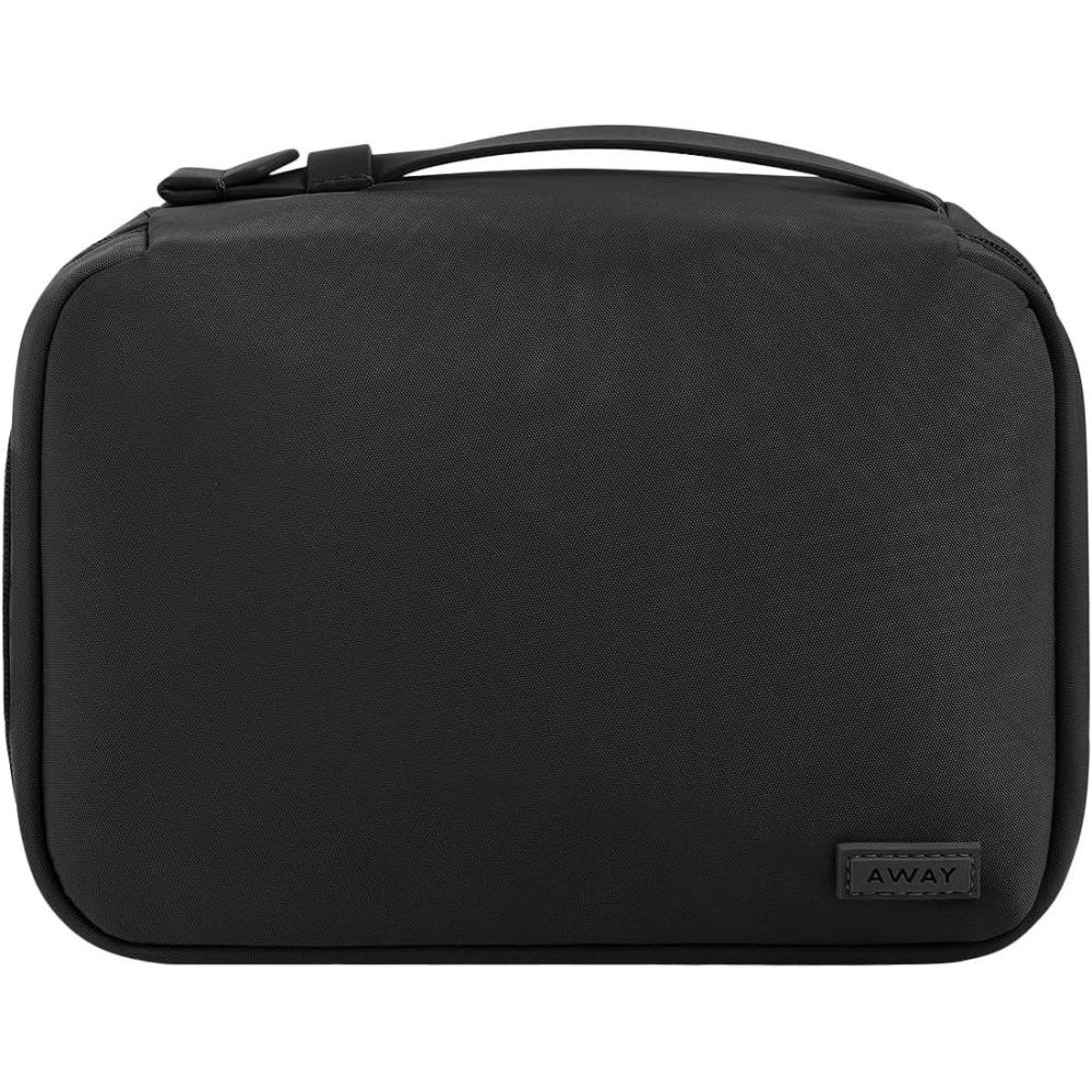 imageAway Toiletry Bag Small Lightweight Travel Pouch Compact Travel Organizer with Multiple Compartments Navy BlueJet Black