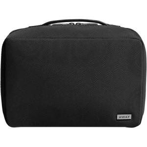 Away Small Toiletry Bag, Travel Essentials Organizer with Mesh and Clear Pockets, Waterproof, Easy to Clean, Compact Travel Pouch, Jet Black(Jet Black)