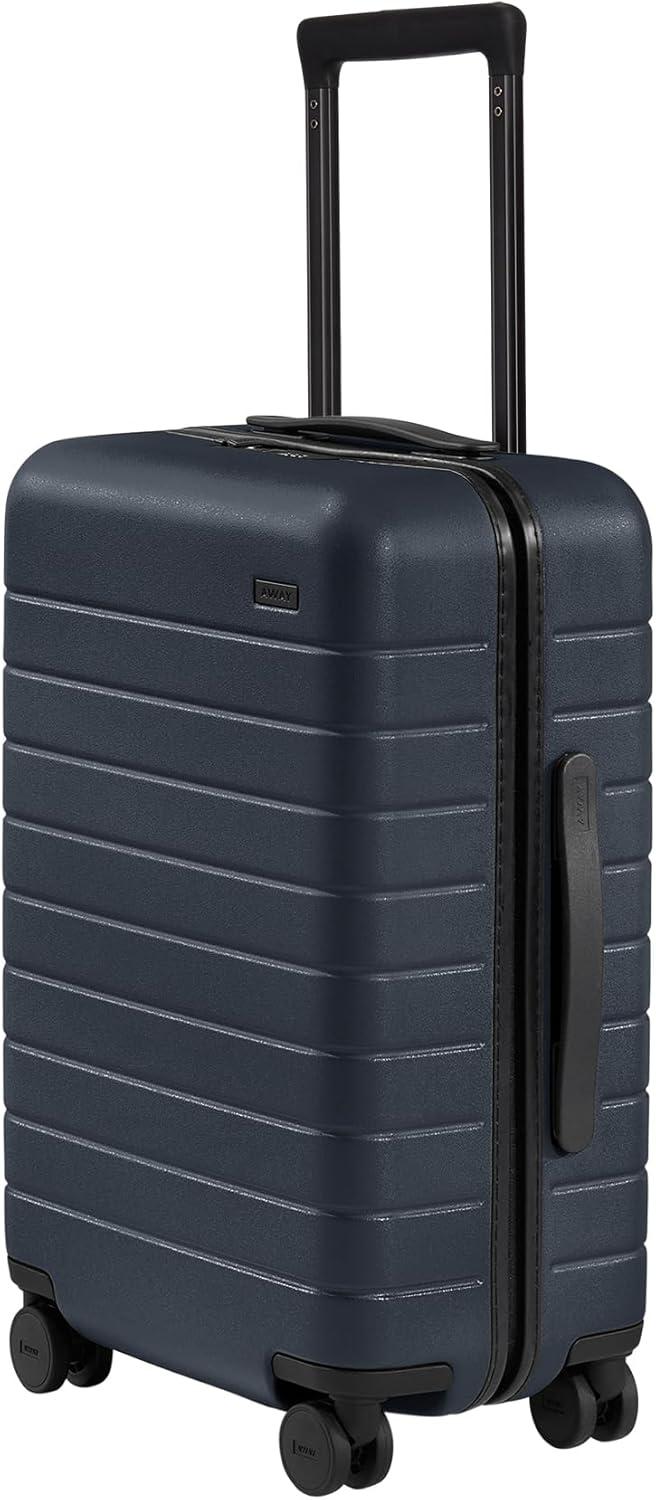 imageAway Bigger CarryOn Luggage Set  Hardside Suitcase with Spinner WheelsHis amp Hers Travel Set Blush Pink amp Navy Blue