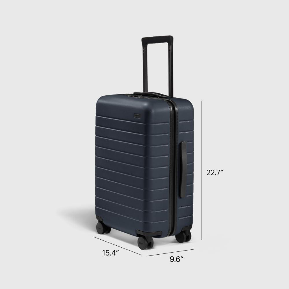 imageAway Bigger CarryOn Luggage Set  Hardside Suitcase with Spinner WheelsHis amp Hers Travel Set Blush Pink amp Navy Blue