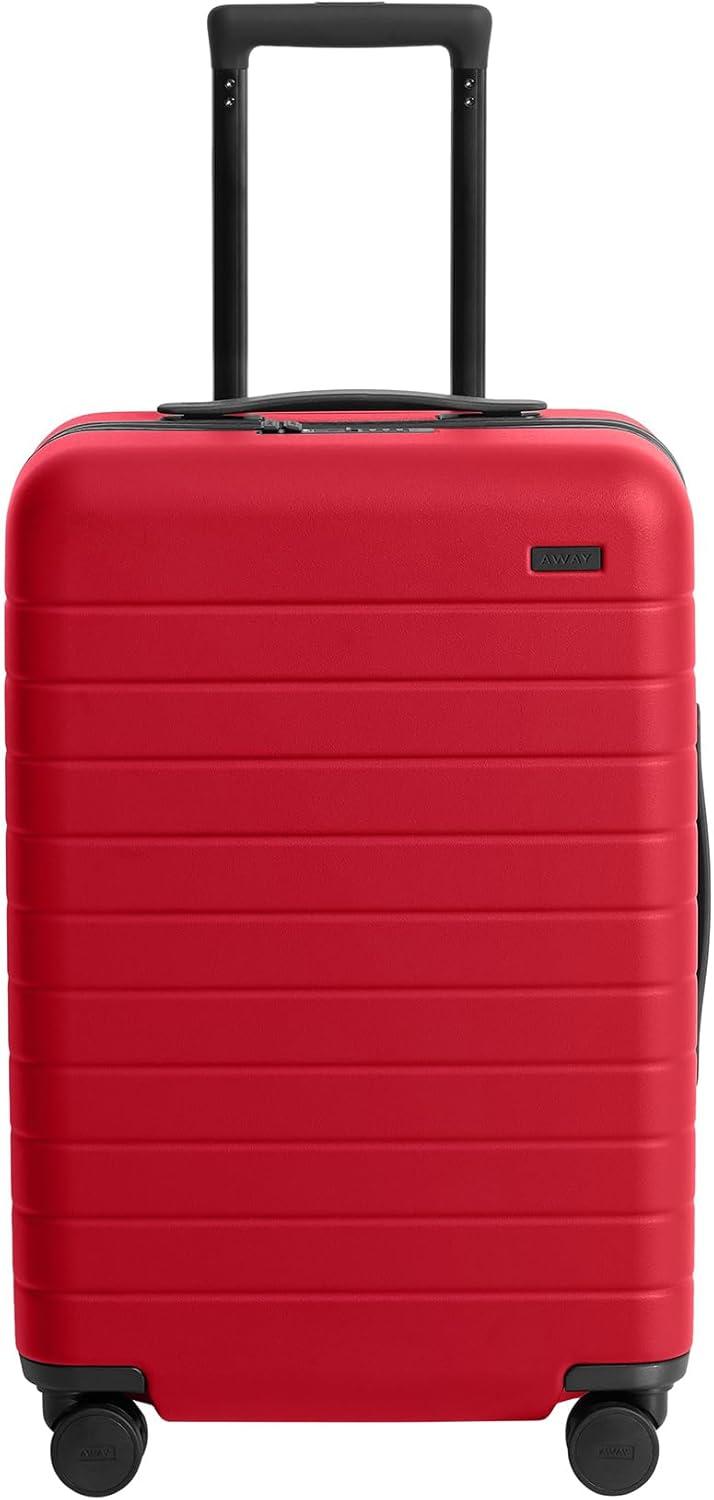 imageAway Bigger CarryOn Luggage Set Hardside Suitcase with Spinner WheelsHis amp Hers Travel Set Cherry Red amp Navy Blue