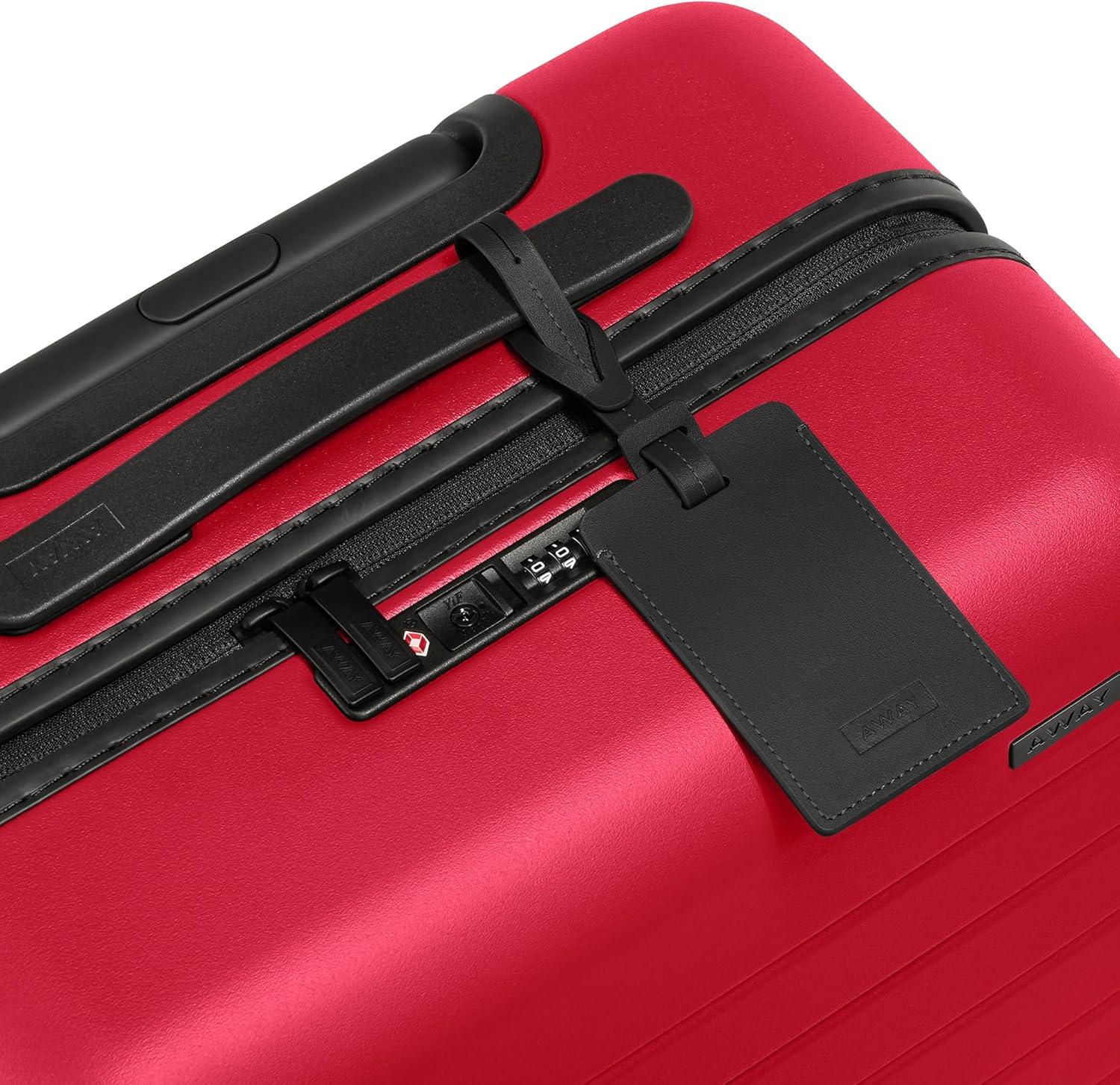 imageAway CarryOn Luggage Lightweight Hardside Suitcase with Spinner Wheels 22 Inch Airline Approved TSA Lock Blush PinkCherry Red