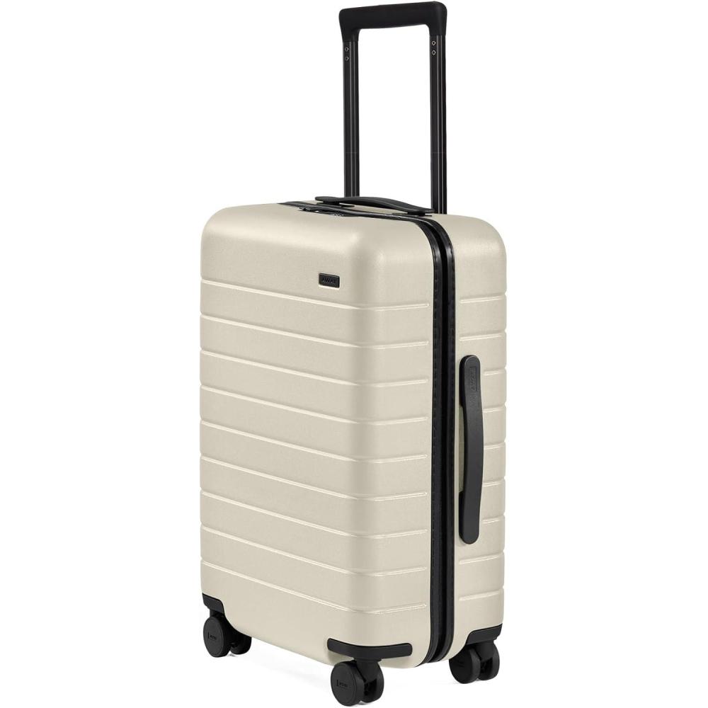 imageAway CarryOn Luggage Lightweight Hardside Suitcase with Spinner Wheels 22 Inch Airline Approved TSA Lock Blush PinkSalt White Matte