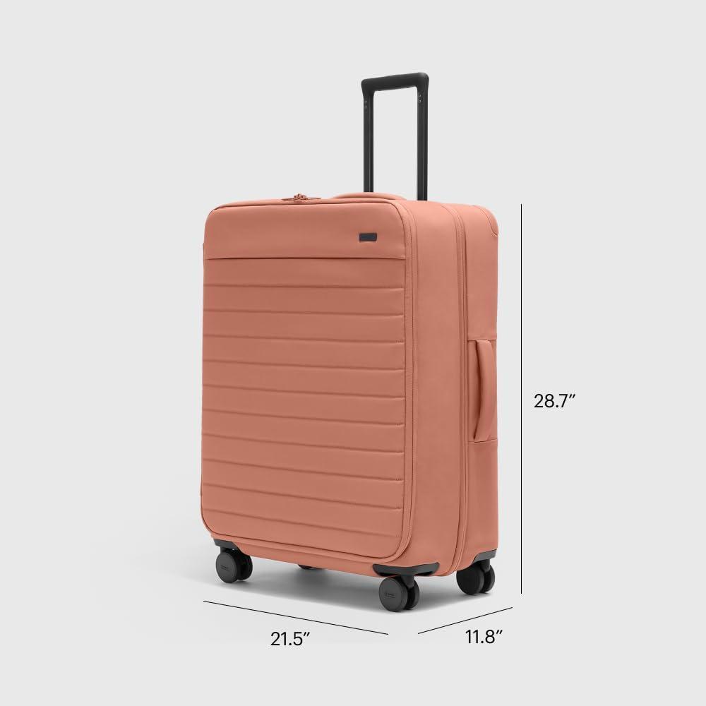 imageAway Bigger CarryOn and Large Checked Luggage Set Softside Suitcase with Spinner Wheels Clay Pink