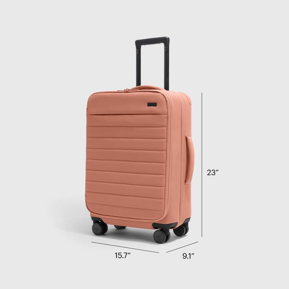 imageAway Bigger CarryOn and Large Checked Luggage Set Softside Suitcase with Spinner Wheels Clay Pink