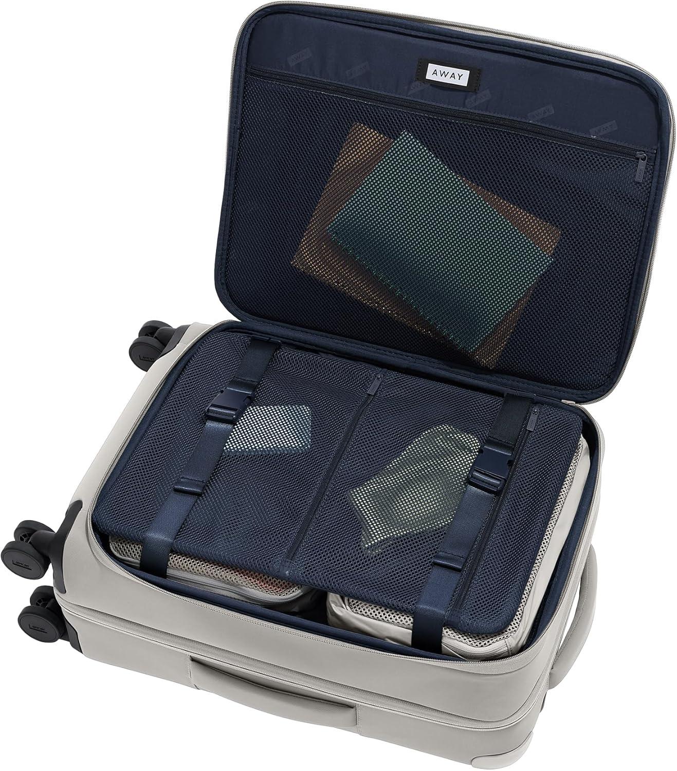 imageAway Travel Duo Bigger CarryOn Softside Luggage and 31 inch Hardside Large Trunk Luggage Cloud Gray amp Tango Red