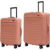imageAway Bigger CarryOn and Large Checked Luggage Set Softside Suitcase with Spinner Wheels Clay Pink