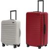 imageAway Travel Duo Bigger CarryOn Softside Luggage and 31 inch Hardside Large Trunk Luggage Cloud Gray amp Tango Red