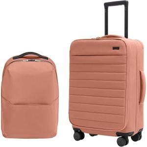 Away Travel Duo: Bigger Carry-On Softside Luggage and Everywhere Zip Backpack, Clay Pink