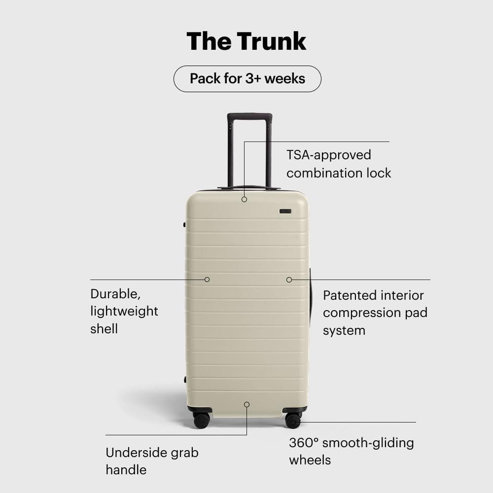 imageAway Large Trunk Luggage 31 Inch Hardside Suitcase with Spinner Wheels Lightweight amp Durable TSA Lock Ideal for Long Trips Clay PinkSalt White Matte